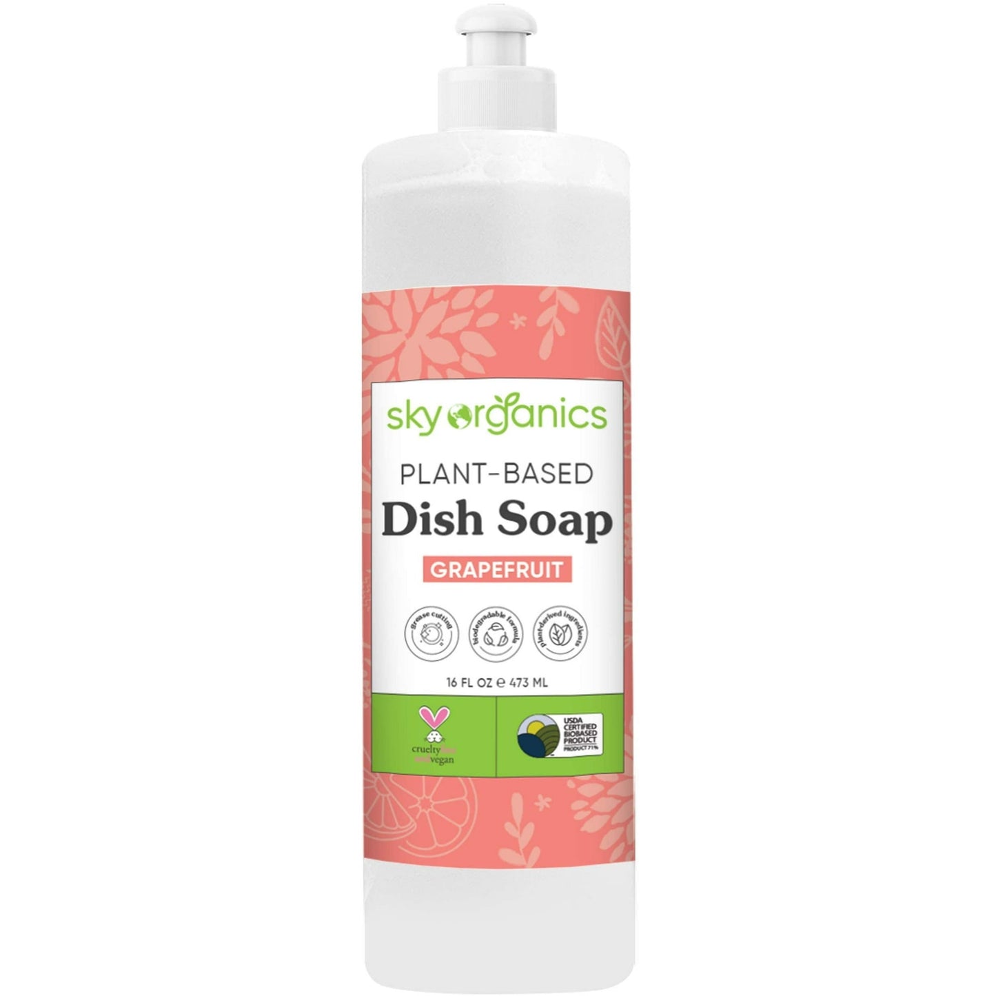 Sky Organics Plant Based Dish Soap - Grape Fruit