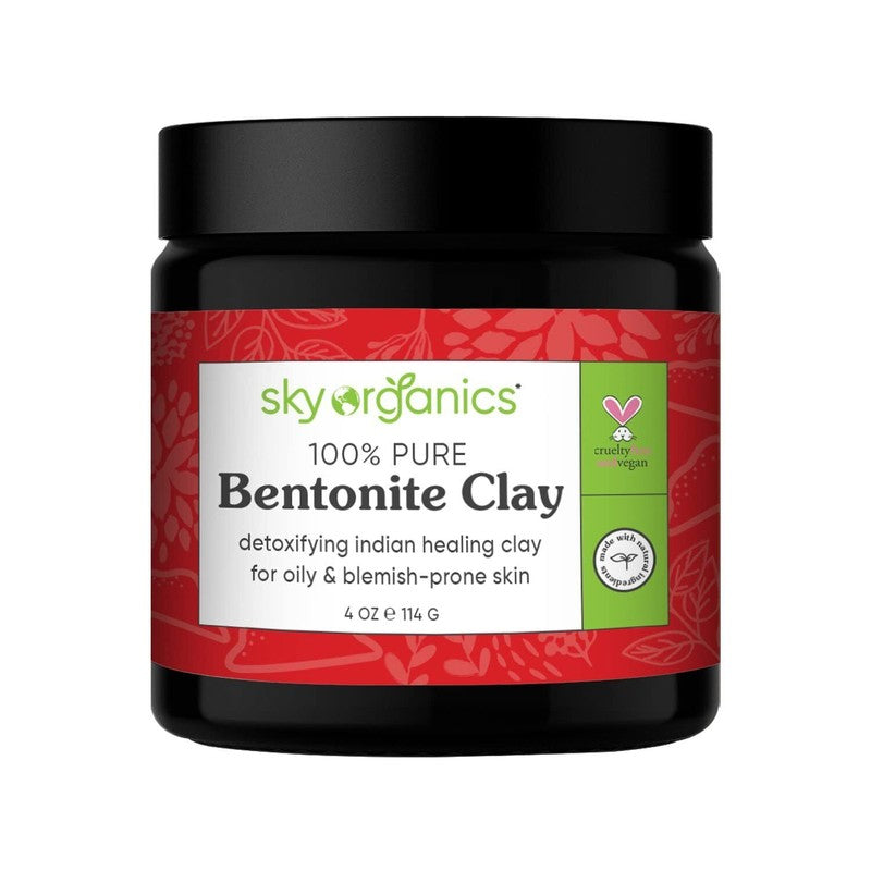 Sky Organics Indian Healing Clay with Detoxifying Bentonite Clay for Face 4 oz