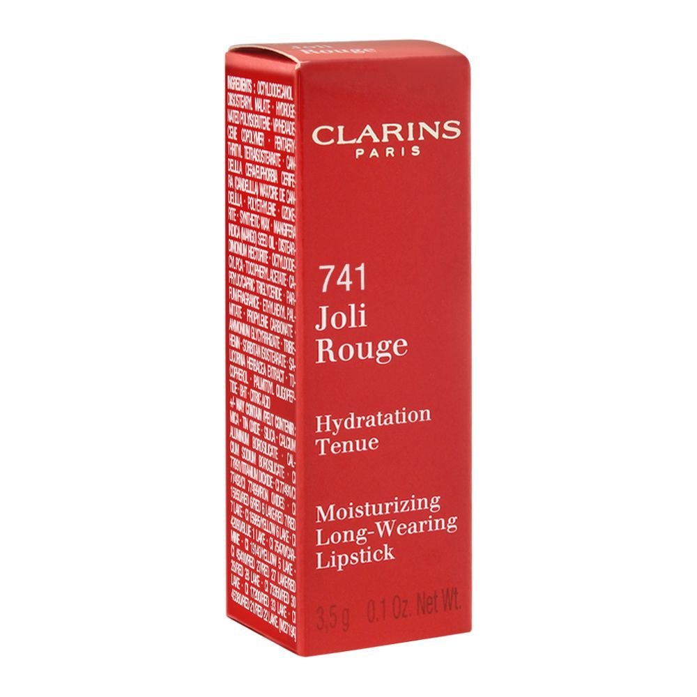 Clarins Joli Rouge Moisturizing Long Wearing Lipstick #741 RED ORANGE – 0.1 oz