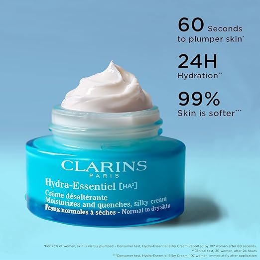 Clarins Hydra-Essentiel Silky Cream Intensely Hydrating Moisturizer 0.5oz