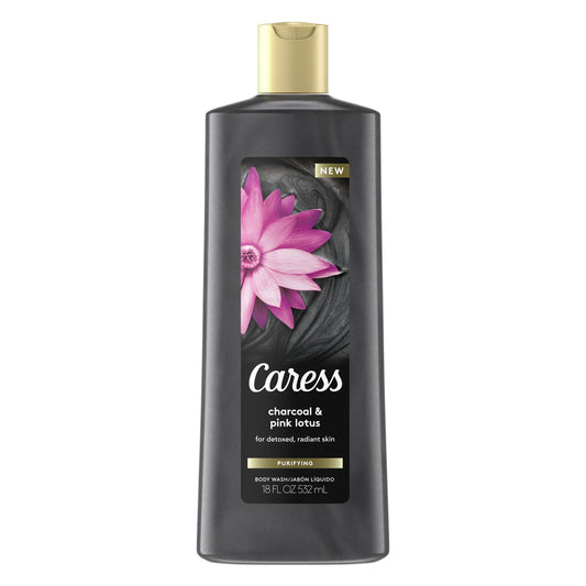Caress Charcoal And Pink Lotus Womens Body Wash 18oz