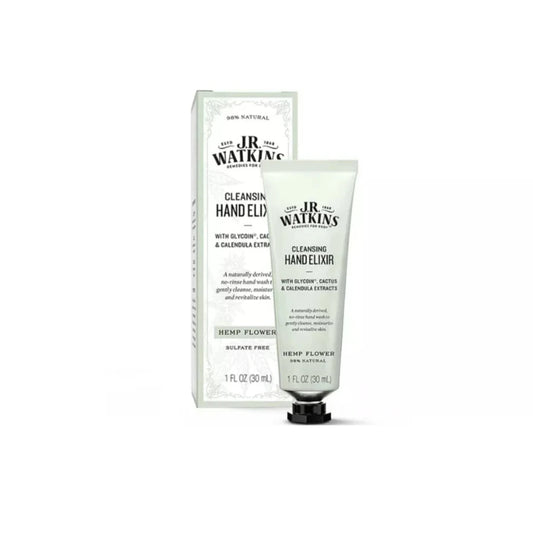 J.R. Watkins Hemp Flower Hand Elixir, No Rinse Waterless Cleansing Hand Wash 1.0 oz