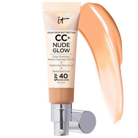 IT Cosmetics CC+ Nude Glow Lightweight Foundation + Glow Serum SPF 40 Medium Tan